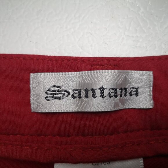 Santana Ladies Size 14 Red Straight Leg Button & Zipper Closure Pants - Picture 3 of 13